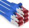 1aTTack.de - 5x 0,25 m cavo patch CAT6 S/FTP PIMF schermatura CAT.6 cavo di rete RJ45 cavo Ethernet DSL router LAN switch modem pannello patch - blu - 5 pezzi