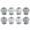 G Decor Grey and White Handmade Assorted Designs Ceramic Door Knobs, Vintage, Shabby Chic, Interior Furniture, Cabinet Cupboard Wardrobe Drawers Pulls Handles (8-Pack)