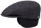 Stetson Kent Ohrenklappen Flatcap Herren - Schiebermütze mit Klappen für Ohren - Flatcap mit Fischgrätmuster - Ohrenmütze Herbst/Winter - Schirmmütze anthrazit 61 cm