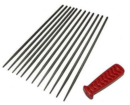 RocwooD 12 x 4.8mm 3/16 Round Chainsaw Saw Chain Files & Handle For Stihl MS270 & MS271