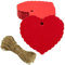 EDGEAM 100er Kraft Papier Geschenk Anhänger Etikette mit Jute Schnur f. Weihnachten Hochzeit Geburtstag Party Decor (Rot)