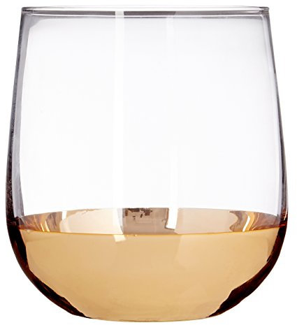 Premier Housewares Horizon Glass Tumblers, Gold, 9 x 9 x 10 cm, Set of 4