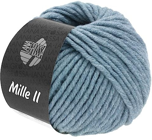 LANA GROSSA Mille II | Strapazierfähiges Mischgarn mit Merinowolle, waschmaschinenfest | Handstrickgarn aus 50% Schurwolle & 50% Acryl | 50g Wolle zum Stricken & Häkeln | 55m Garn FB123