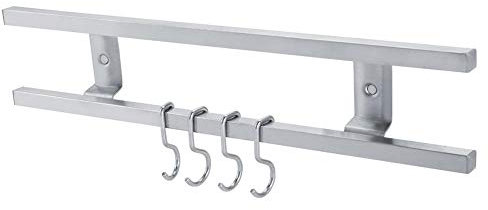 Portacuchillos magnético de pared de acero inoxidable, doble barra para guardar utensilios de cocina, 30 cm