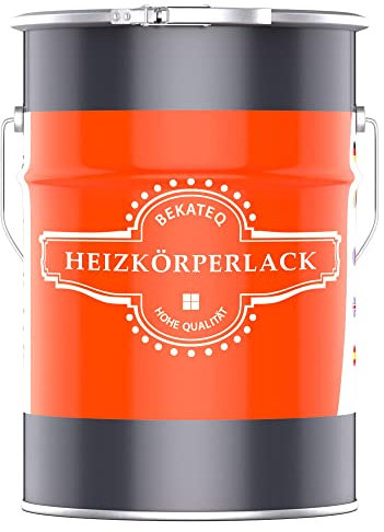 Heizkörperlack Beige 5l seidenglänzend - hitzebständiger Heizungslack, Metallschutzlack, Heizkörperfarbe hochdeckend, geruchsarm, lösemittelfrei - BEKATEQ BE-903