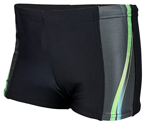 Aquarti Badehose Jungen Schwimmhose, 13722 Schwarz/Grün, 134