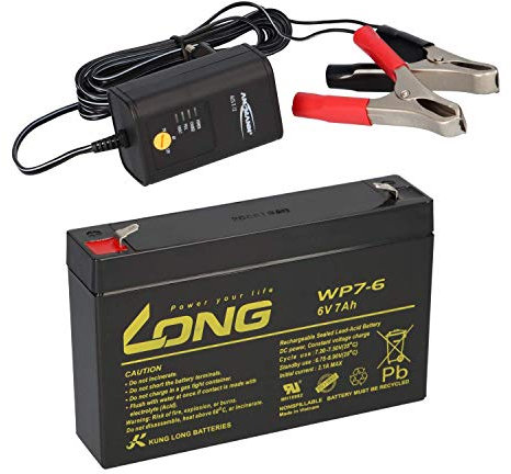 AGM BLEI AKKU Batterie 6V 7Ah kompatibel 3-FM-7 20HR 3 FM 7 3FM7 6V 7Ah AGM Blei Gel wie 7,2Ah 7.2Ah 7Ah 7,0Ah 8Ah BLEIGEL Gel 7,2Ah + LADEGERÄT
