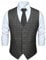 HISDERN Manner grau formale Hochzeitsfeier Weste Baumwolle Plaid hellgrau Kleid Anzug Weste