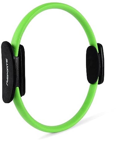 MSPORTS Pilates Ring Premium I Widerstandsring - Doppelgriff Pilates Yoga Ring 38 cm Übungskreis (Grün)
