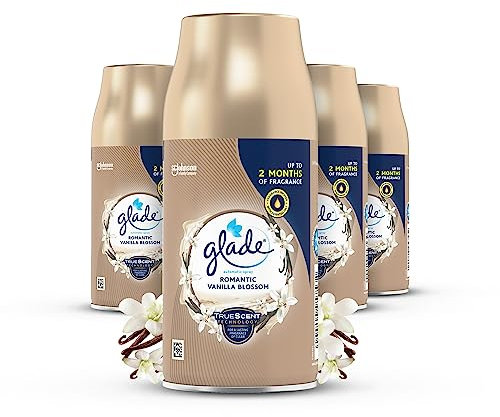 Glade Automatic Air Freshener Refills, Room Spray & Odour Eliminator, Vanilla Blossom, Pack of 4 (4 x 269 ml)