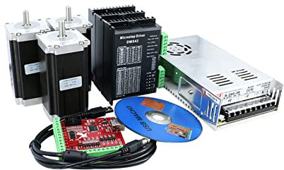 Einwelliger 8 mm CNC-Fräsersatz, 3 Achsen, 3 DM542-Schrittmotor-Treiber und Nema23 1200 g In-Motor + mach3 USB-Schnittstellenplatine + Netzteil