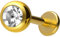 PIERCINGLINE Titan Labret Stecker Gewinde KRISTALL kristallklar Goldfarben 4 x 1,2 x 5 mm Piercing Ohr Lippe Nase