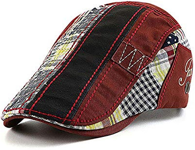 Adantico Herren Schirmmützen Flat Cap (Rot)