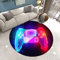 Runder Teppich Schlafzimmer Modern Gamer 3D Controller Teenager Kind Junge Wohnzimmer Teppich Rutschfester Traum Sternenhimmel Spielkonsole Dekoration Teppich Flanellteppiche (Bunt 3,100cm)