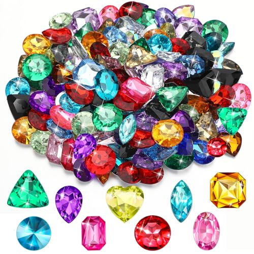 150 Stück Piratenschatz Diamanten Acryl Edelsteine für Kinder Acryl Diamanten Bunt Piratenschatz Mitgebsel Münzen Kinder Diamanten Deko für Piraten-Party, Tischdekorationen, 10