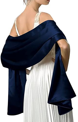 LumiSyne Damen Satin Chiffon Festlich Stola Schal Einfarbiger Leichter Schalverpackung Für Braut Brautjungfer Hochzeit Abendkleid Abschlussball