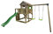 MASGAMES | Lollipop Kinder Laufstall mit Schaukel | Hochbeet mit Rutsche | Leiter-Einstieg | Kletterwand | Behandeltes Holz für den Außenbereich | Zweisitz-Schaukel | (L)