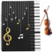 Carpeta de Música Partitions de Musique Format A4 30 pochettes G Clef,30 Bolsillos/60 Páginas, Carpeta de Almacenamiento(negro）