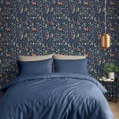 Catherine Lansfield Enchanted Twilight Wallpaper Navy Blue