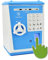 Kids Safe Bank with Fingerprint Password Talking ATM Piggy Bank for Real Money Toy Gift for 6-14 Years Old Boys Girls (Blue/White)