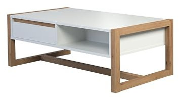 trendteam smart living - Couchtisch Wohnzimmertisch - Wohnzimmer - Dakota - Aufbaumaß (BxHxT) 110 x 39 x 55 cm - Farbe Weiß mit Artisan Eiche - 210610907