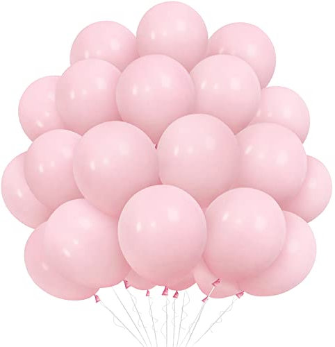 Palloncini rosa neonato, confezione da 50 palloncini rosa da 25 cm, palloncini in lattice opaco per tema rosa pastello, laurea, festa di compleanno, matrimonio, baby shower, anniversario decorazione