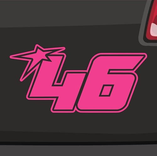 Generisch Startnummer 46 Aufkleber Sticker Auto Start Run Race Zahl MTB Motorrad 14x7cm Farbe: Pink