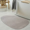 Ovaler Badezimmer Duschvorleger-Teppich • rutschfest & schön weich • Sand, 60x100 cm Oval