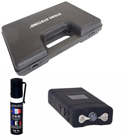 PELTA Defense Pack STUN Gun MOD800 (5000000 Volts)+ CBM Pepper Spray 25 ML+ Security Storage Box