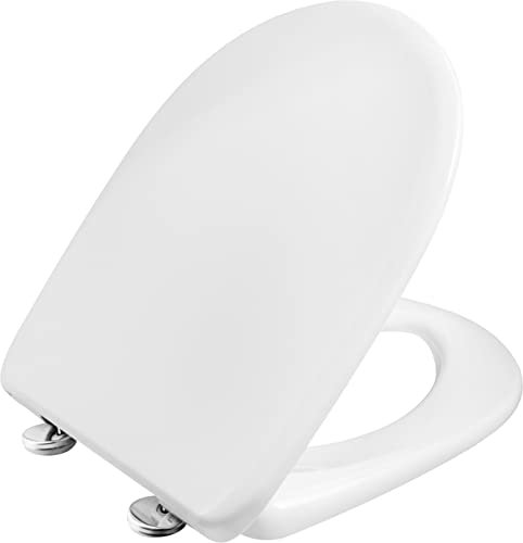 Cornat WC-Sitz Bola Plus - Klassisch weißer Look - Pflegeleichter Duroplast - Absenkautomatik & Schnellbefestigung - Schlichtes Design für jedes Badezimmer / Toilettensitz / Klodeckel / KSBOLSC100