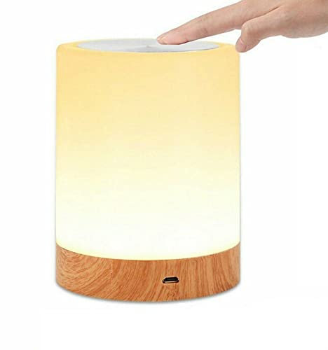 Ruspela Touch Bedside Lamp, Portable RGB LED Night Light Touch Lamp Rechargeable Battery Table Light Dimmable Bedside Lamps for Bedrooms Living Room