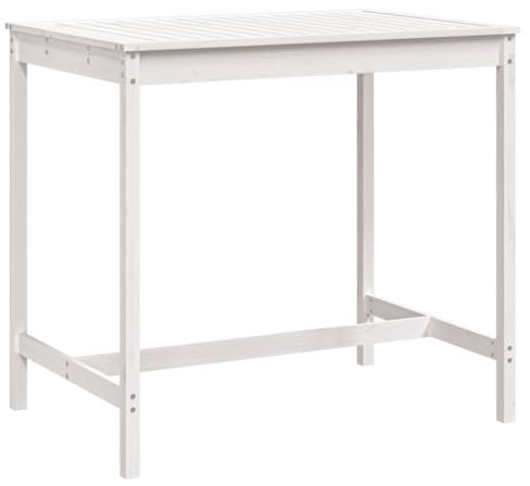 vidaXL Gartentisch Weiß 121x82,5x110 cm Massivholz Kiefer