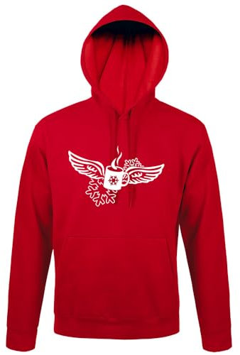 shirt84 Tasse à vin chaud avec ailes d'ange à capuche pour homme, rouge, XXXXL