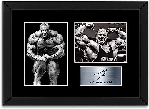 Markus Rühl Gym Bodybuilding Motivationsposter signiertes Foto Display gerahmt A4
