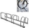 Sonnewelt Fahrradständer für 4 Fahrräder 35-55 mm Reifenbreite,Fahrradständer Bodenparker,Radständer Einfache Montage Fahrradständer Stahl Verzinkt,Fahrradständer Rennrad 101x32x26cm （Silber）