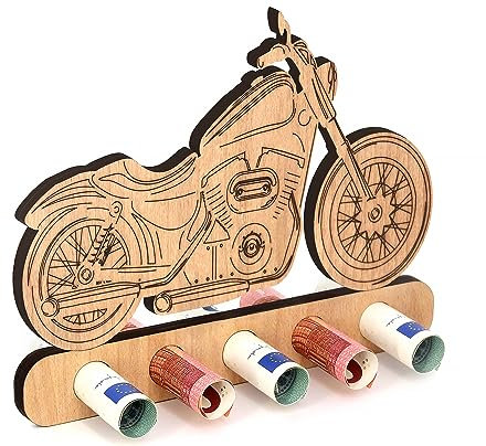 Giftota - Originelle Geburtstag Geldgeschenk Holz - Geschenk für Motorrad - Chopper, Rocker Geldgeschenk - Geschenke aus Holz - Geschenke Geldgeschenk für Frauen & Männer