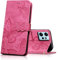 CXTcase Handyhülle für Xiaomi Redmi Note 12 4G Hülle, Schutzhülle Flip Case für Xiaomi Redmi Note 12 4G, PU Leder Magnetische Schmetterlings Lederhülle Tasche für Xiaomi Redmi Note 12 4G, Rosenrot