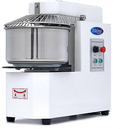 Maxima Gastro Teigmischer - 20 l - 12 kg Teig - 2 Geschwindigkeiten - Abnehmbare Schüssel