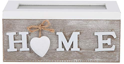 Tomotato Scatola Portaoggetti in Legno, 2 Scomparti, Organizzatore di Bustina di Tè Gioielli in Legno con Coperchio con Finestra Trasparente, Scatole Portaoggetti Decorative per La Casa(7x3 Pollici)