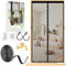 Magnetic Fly Screen Door Curtain - Fly Curtains 90X210cm for Doors with Powerful Magnets and Full Frame Magic Tape, Fly Nets for Doors Without Drilling, Suitable for Patio Doors Balcony(Steel Yarn)