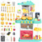 deAO Kinder Küche Spielküche mit Licht und Sound, Inkl 54PCS Kinder Küchenset Spielküche, Spüle, Backofen, Induktionsherd, Kaffeekocher, Dessertständer, Spielset Geschenk für Kleinkinder (Grün)