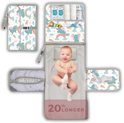 Matelas a Langer portable XL - Matelas a Langer de Voyage imperméable - Pliable Tapis à Langer pour Bébé Accessoires bébé - sac a langer bebe avec plusieurs poches