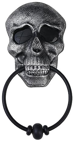 YIZITU 3D Schädel Hängender Türklopfer Gothic Türklopfer Schädel Hängender Türklopfer für Party Bar Türdekorationen Gothic Türklopfer für Haustür