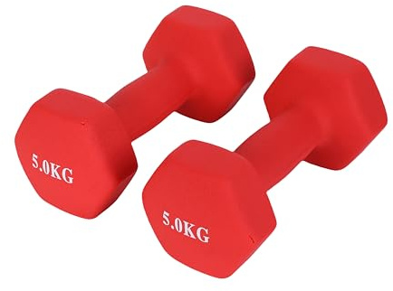 Endless Neoprene Coated Fixed Dumbbell for Gym Exercises | Pair of 5 Kg (2 * 11 LB) | Material : Iron with Vinyl Coat | Weights for Women and Men| Color: Multicolor