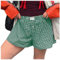 Damen-Shorts, süß, weich, kariert, mit Knopfleiste vorne, Pyjamahose, Shorts, Nachtwäsche Mountainbike Shorts Polster