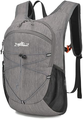 Valleycomfy 20L Faltbarer Rucksack Unisex Tagesrucksack Ultraleicht Wanderrucksack Reiserucksack für Camping Outdoor Wandern (Grau)