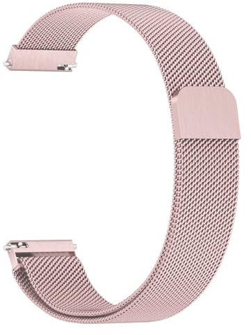 Metal Smart Watch Strap Replacement (19mm) compatible with Blackview,Fitpolo,GRV,Letscom,Letsfit,Lifebee, Lintelek,T eminice, Tensky,Toobur,Umidigi, VeryFit,VeryFitPro, Willful,Yamay etc. (Rose-)