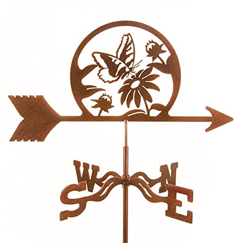 Girouette papillon en forme de homard avec indicateur de direction en acier inoxydable avec revêtement antirouille pour décoration extérieure, artisanat