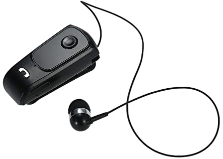 Pretfy F920 Auricolare stereo Bluetooth Auricolare vivavoce Bluetooth 4.0 wireless Avviso vibrante Cavo per cuffie multi-connessione Retrattile con clip Nero