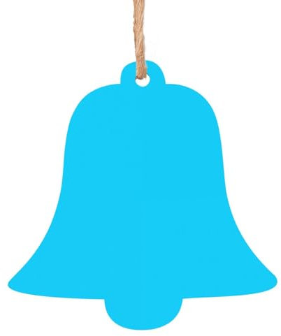 Adornos de madera de Navidad de color azul claro, adornos de árbol de Navidad, centros comerciales, supermercados, adornos de madera, 6 unidades